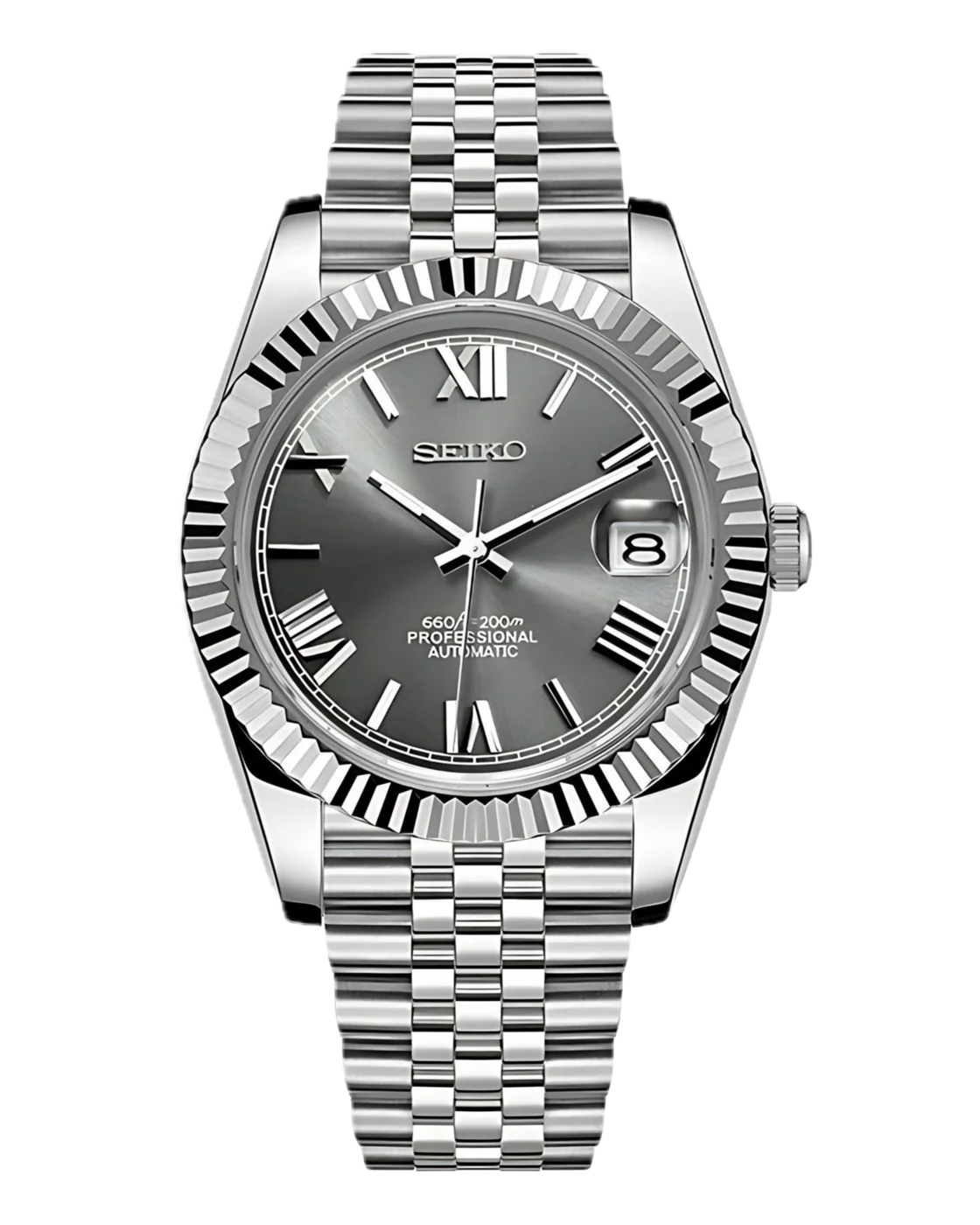 Seiko Datejust Roman Numbers Grey