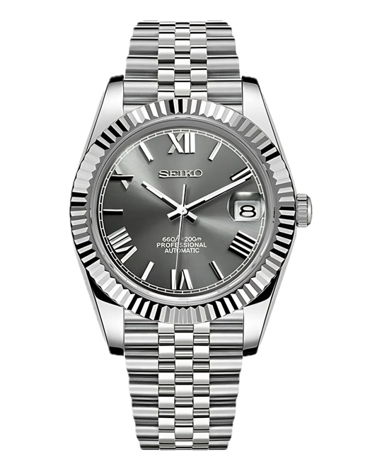Seiko Datejust Roman Numbers Grey