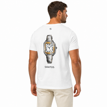 SANTOS camiseta blanca vista trasera con modelo editado desde original