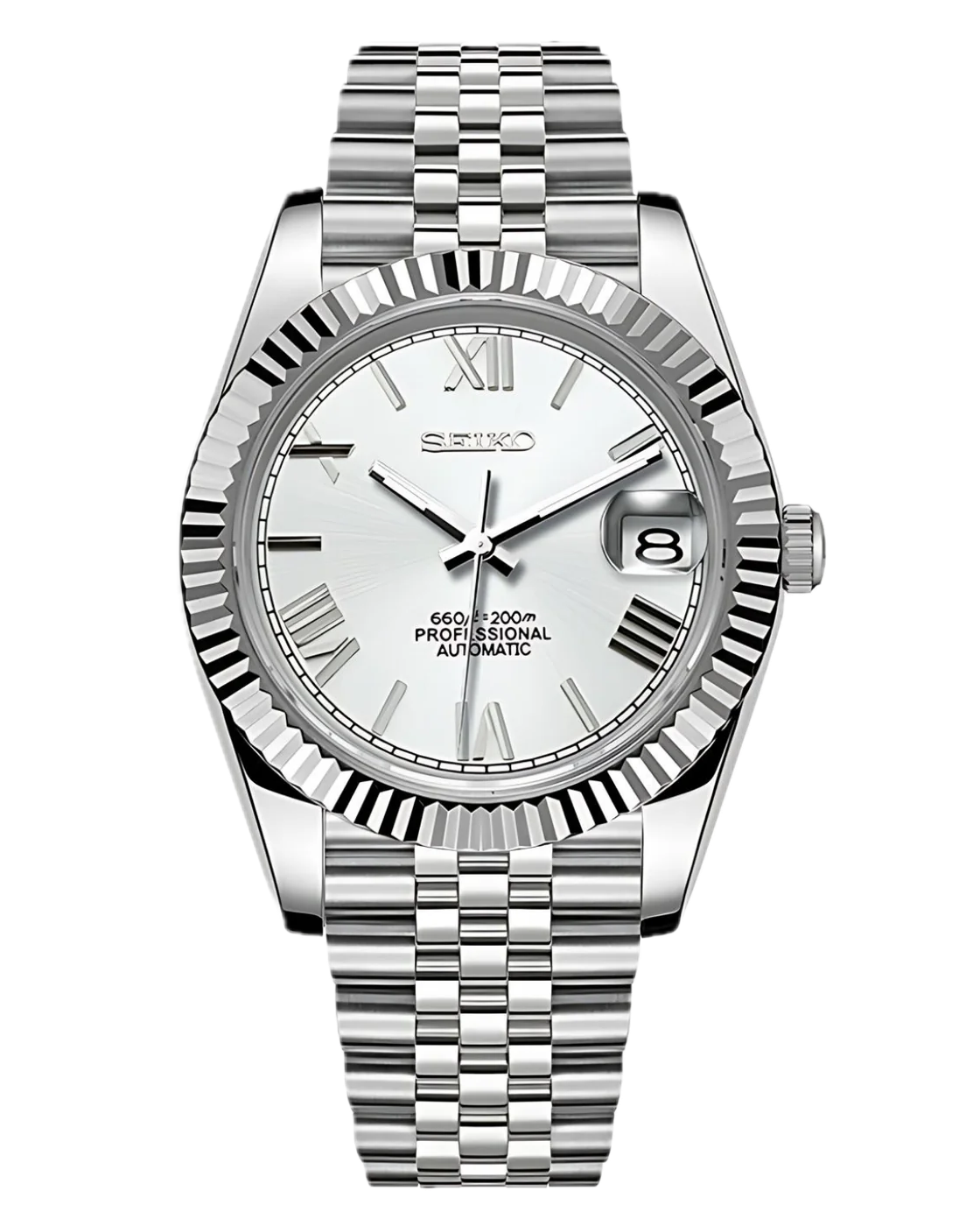 Seiko Datejust Roman Numbers Silver
